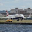 a plane on the runway