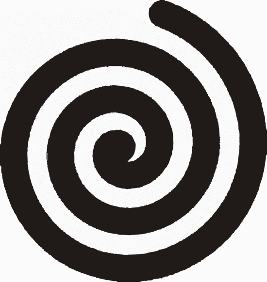 a black and white spiral