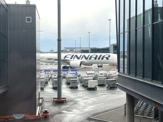 an airplane parked in a parking lot