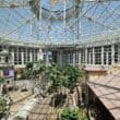 a glass dome with a large skylight