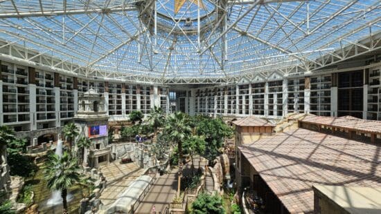 a glass dome with a large skylight