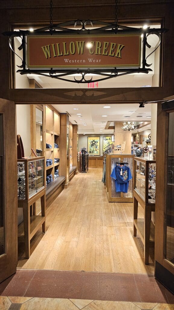 a store with wood floors and a wood floor