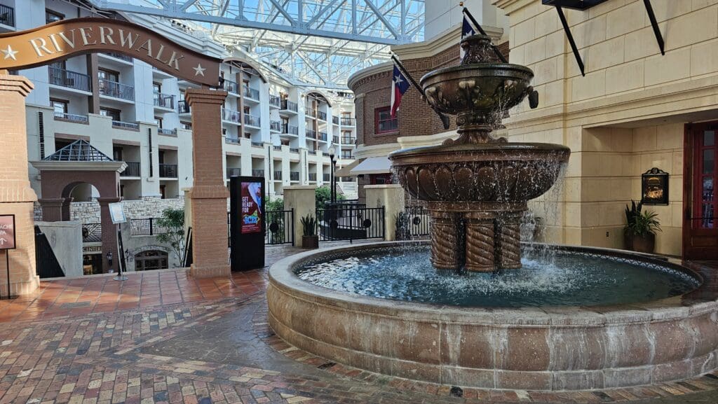 a fountain in a courtyard