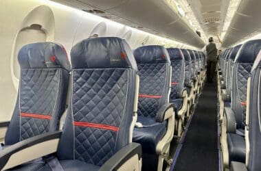 a row of seats on an airplane