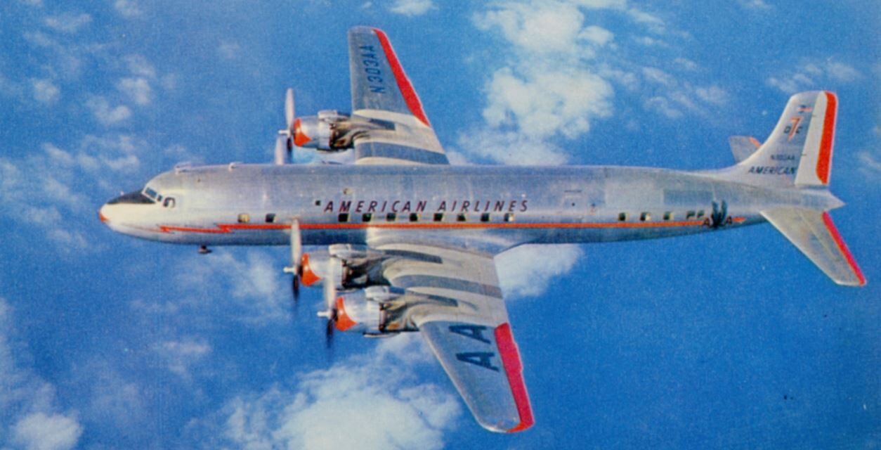 What was it like flying American Airlines from New York to Los Angeles in 1954?