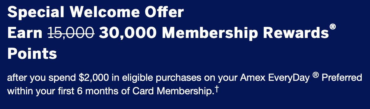 30,000 POINTS + 0% APR: Amex Everyday Preferred Card Review