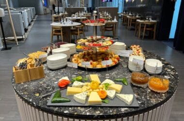 a table with food on it