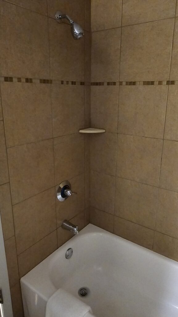 a corner of a shower