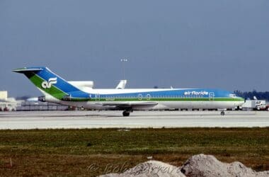 a plane on the runway