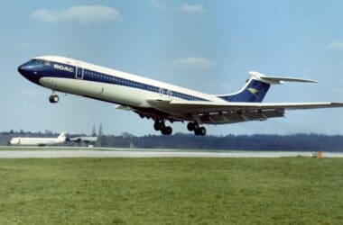 a plane taking off from a runway