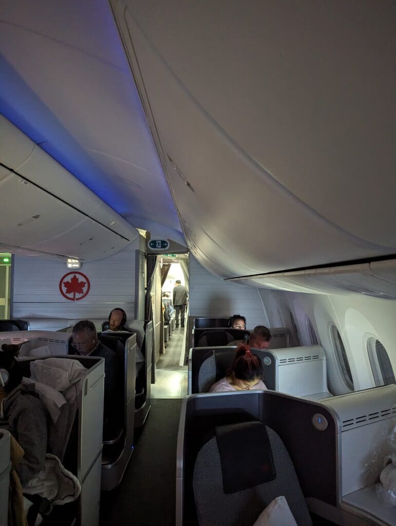 a group of people sitting in a plane