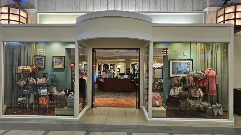 a store front with glass doors