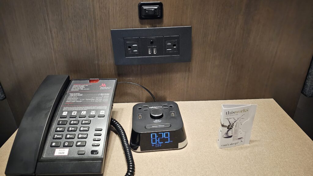a telephone and a phone on a table