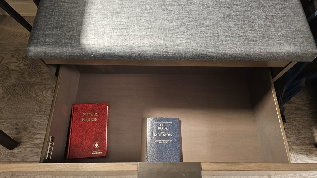 a book and a book in a drawer