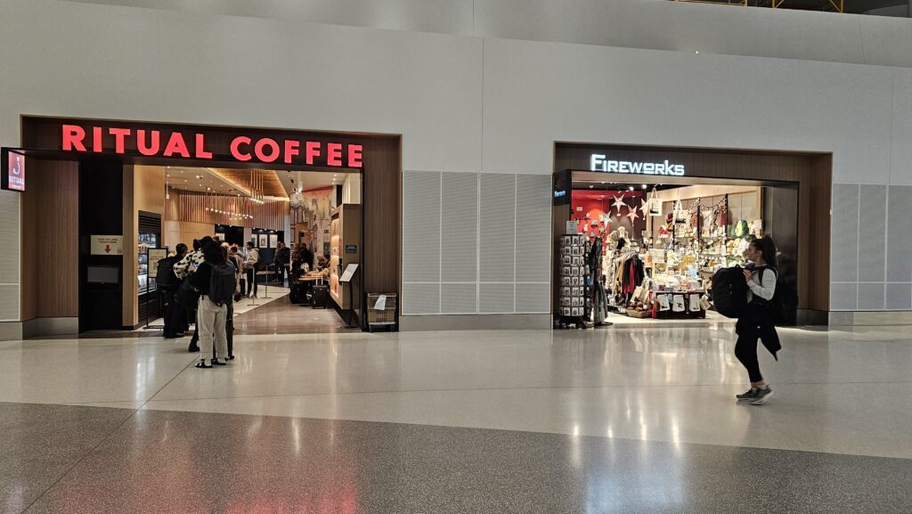 a group of people in a mall