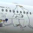 a plane with cartoon characters on the side