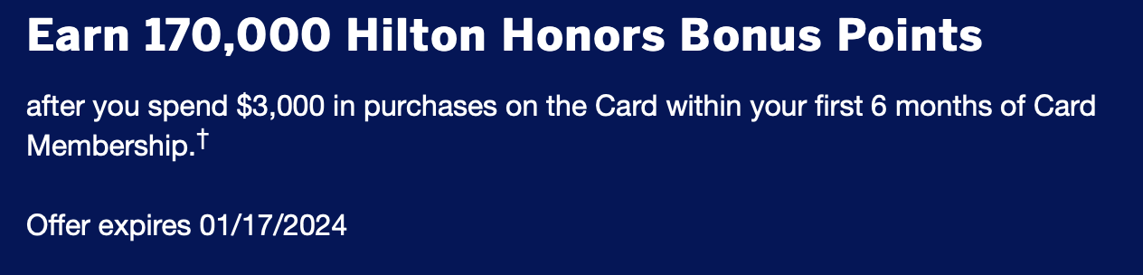 170,000 points bonus on the Hilton Surpass Card ending soon