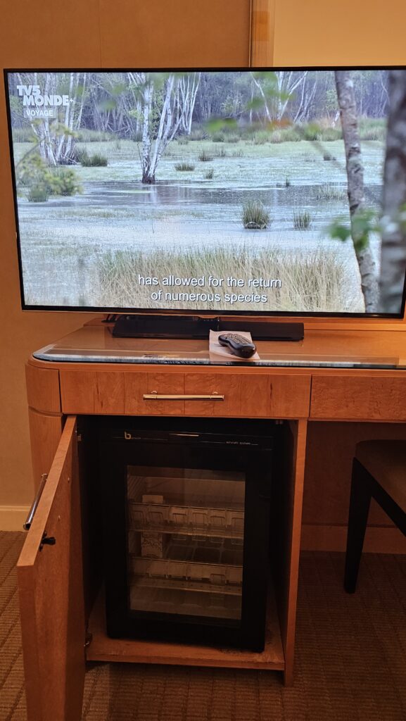 a tv on a table