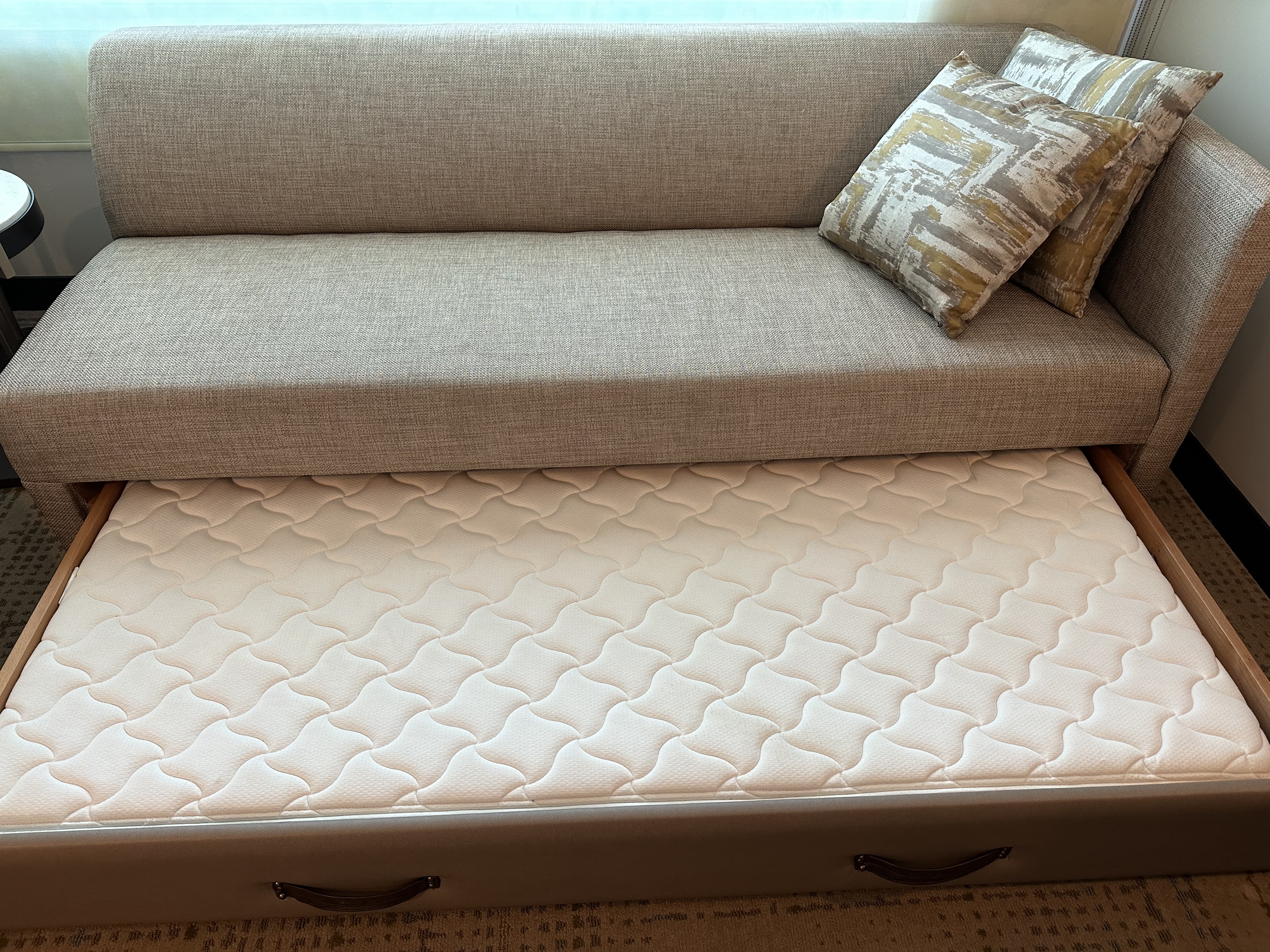 a couch with a mattress