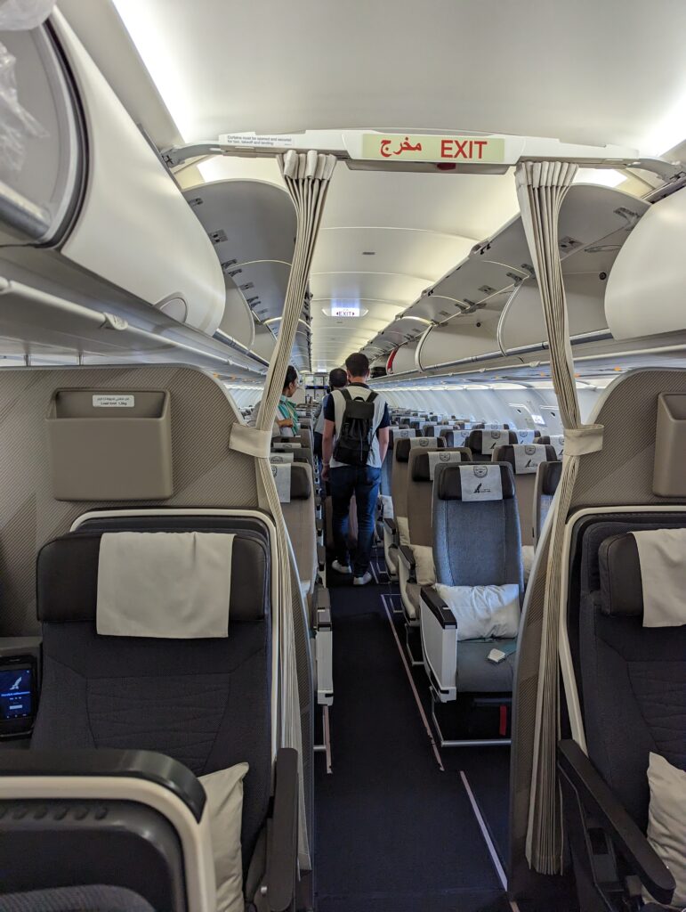 Gulf Air Business Class from Mumbai to Bahrain Cabin