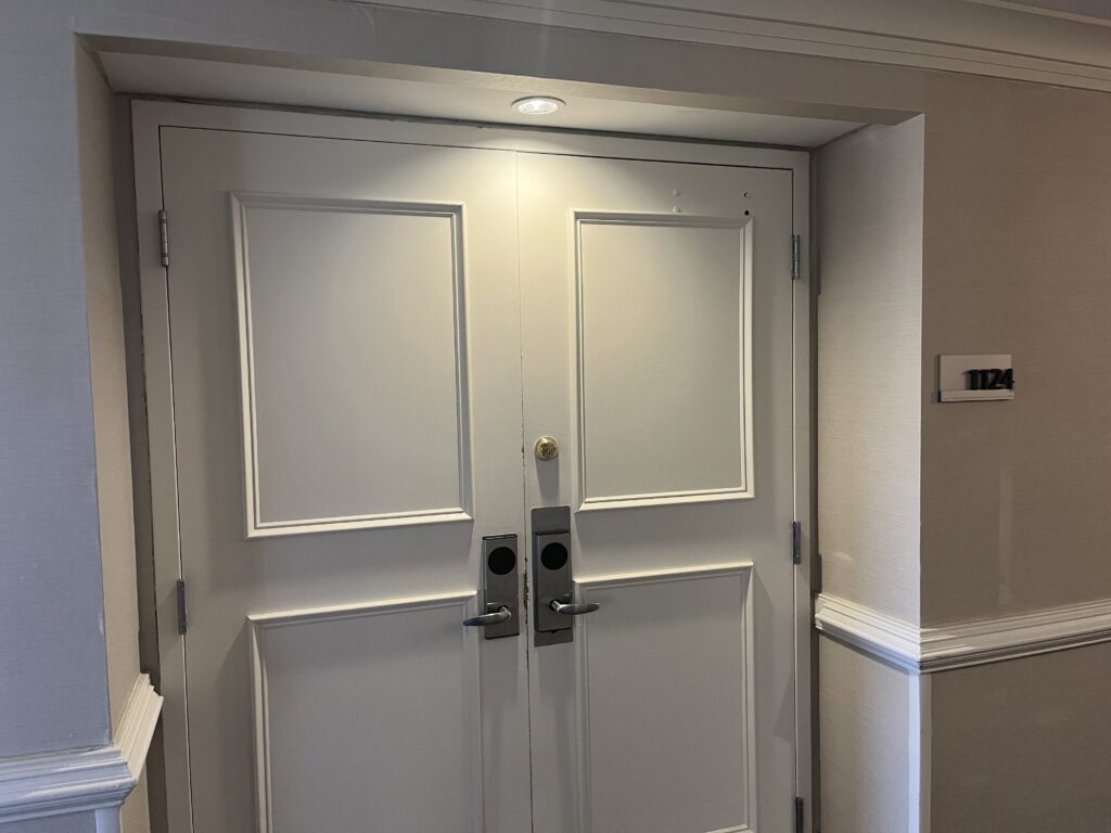 a double doors in a room