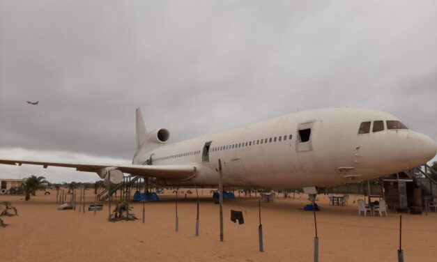 What is this Lockheed L-1011 TriStar doing on the beach in Cotonou?