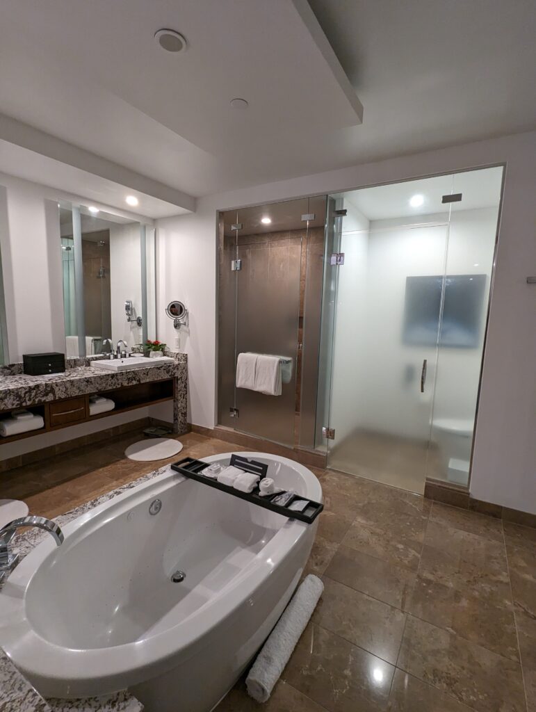 Bathroom in the Aria Sky Suite