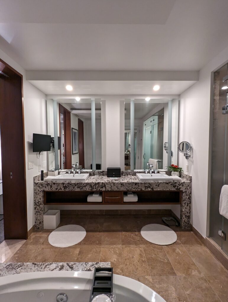 Bathroom in the Aria Sky Suite