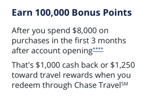 100,000 chase ultimate rewards