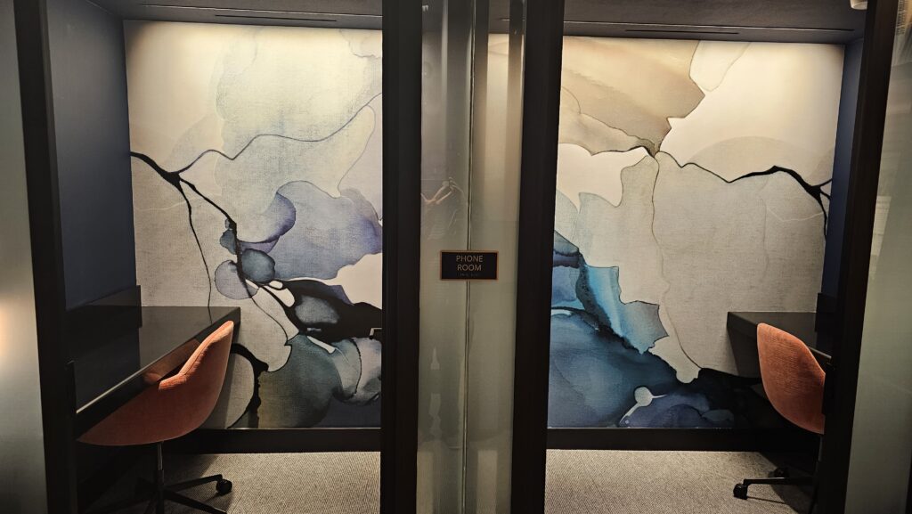 a glass doors with a painting on it