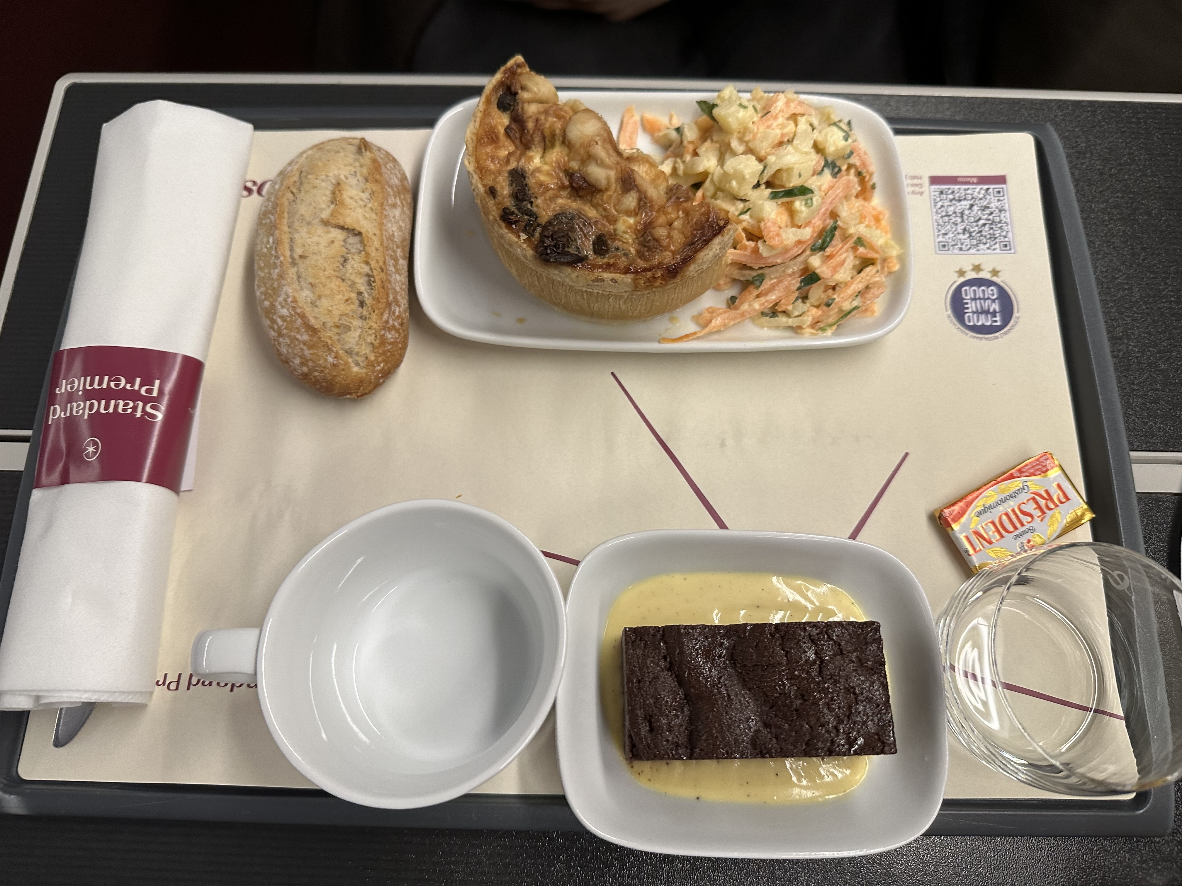 food on a tray on Eurostar