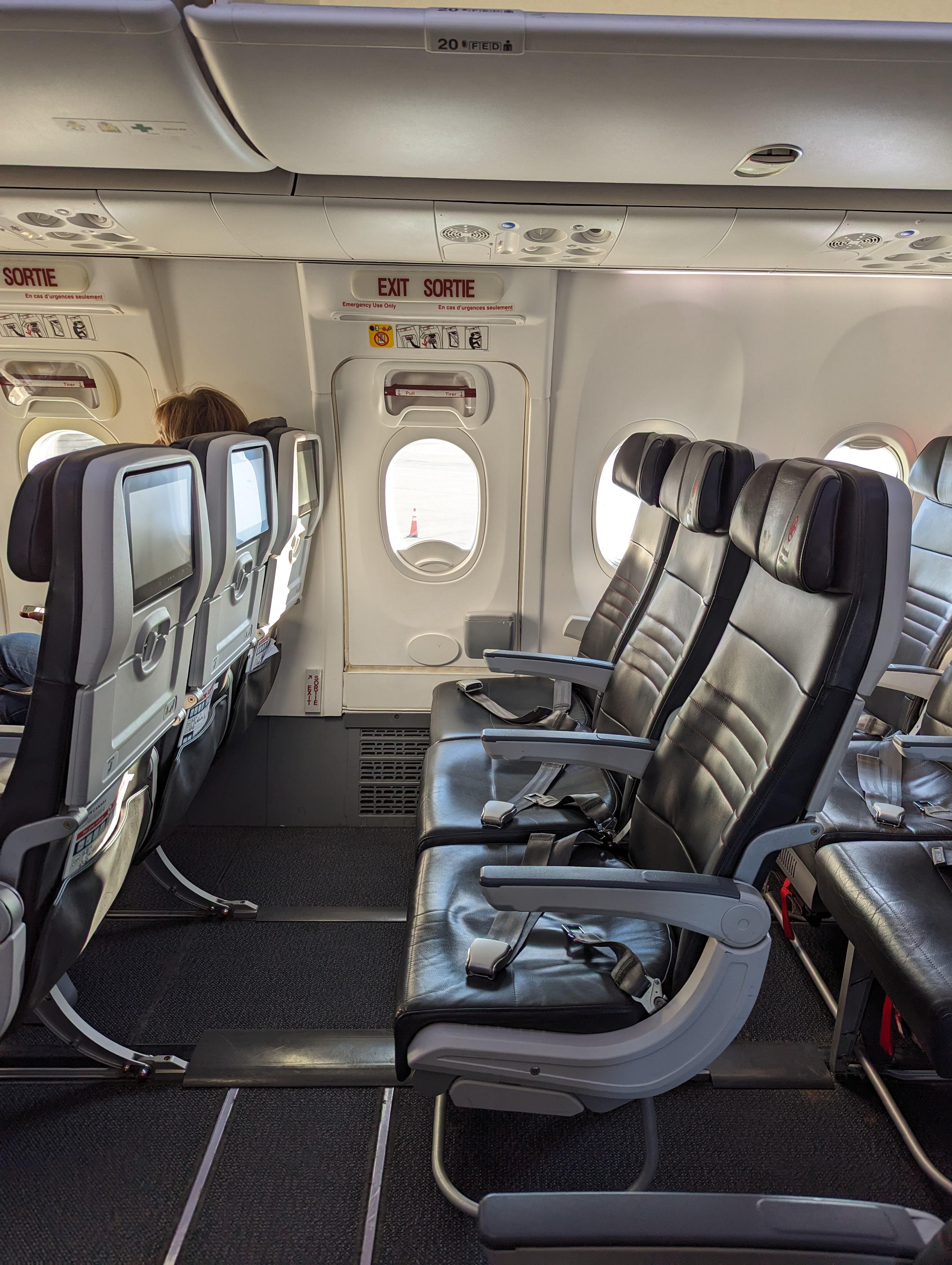 a plane with seats and windows