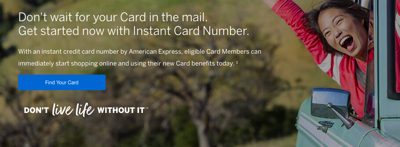 How to get an instant card number from Amex upon approval