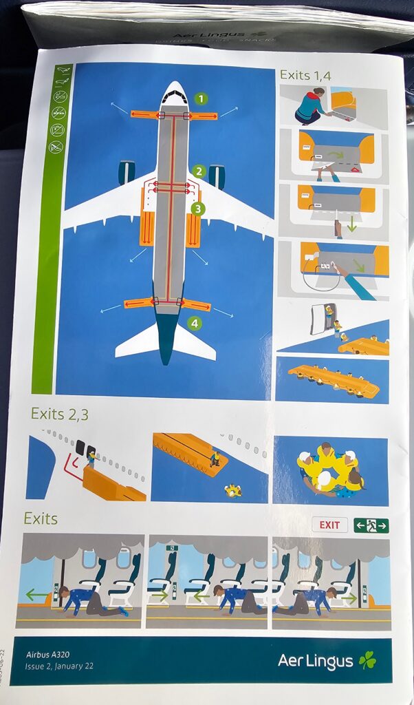 a poster with instructions and pictures of an airplane