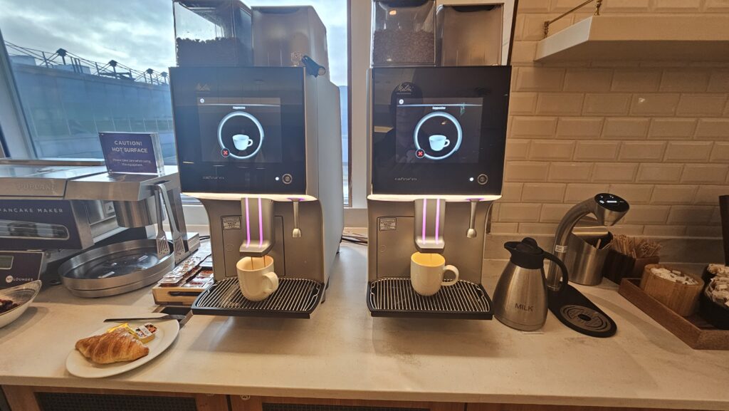 two coffee machines on a counter