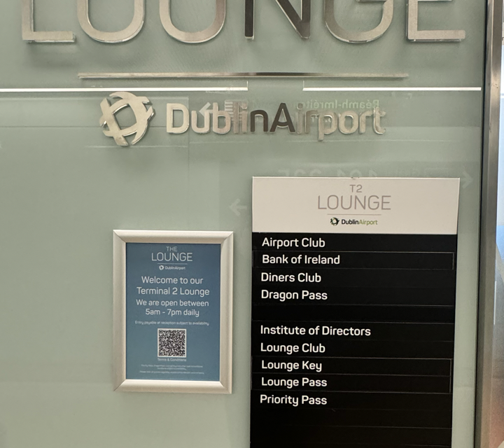 T2 lounge in Dublin airport