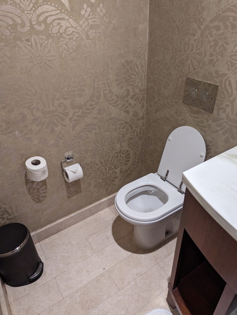 a toilet in a bathroom