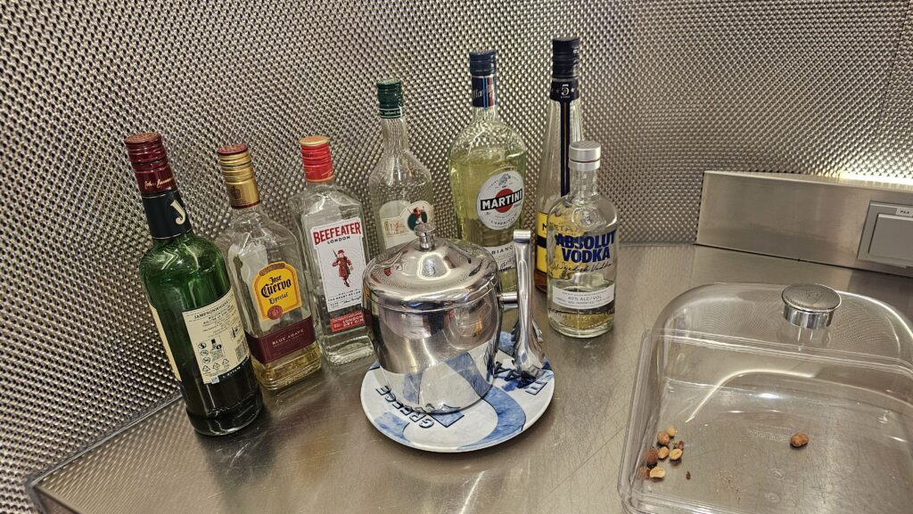 a group of bottles of alcohol on a table