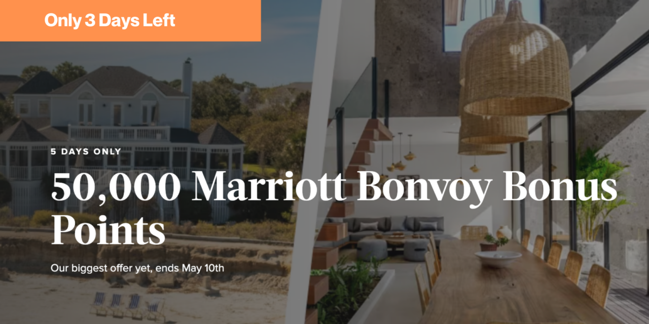 3 Days Left to Earn 50,000 Bonus Points with Marriott Homes & Villas