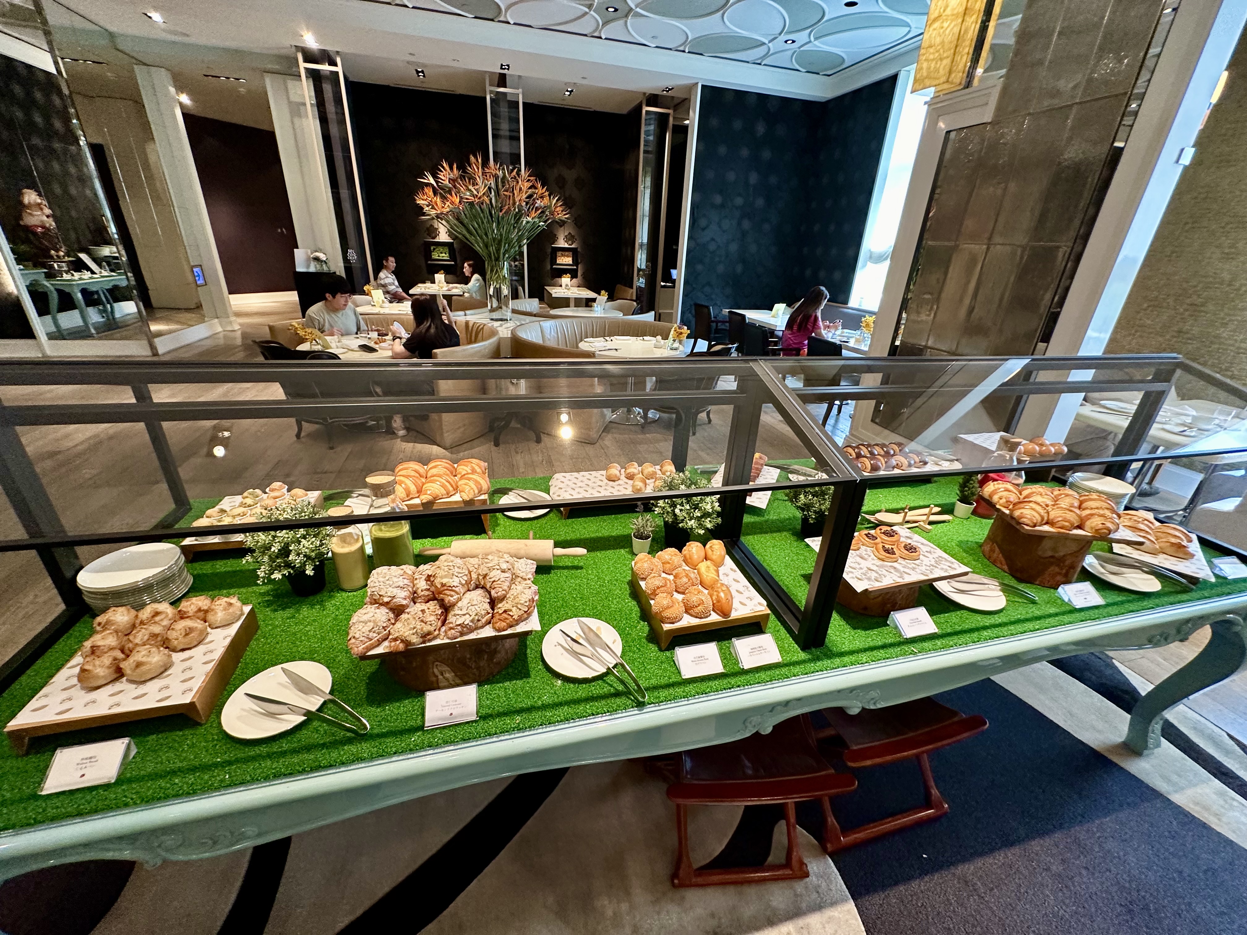 a display of food on a table