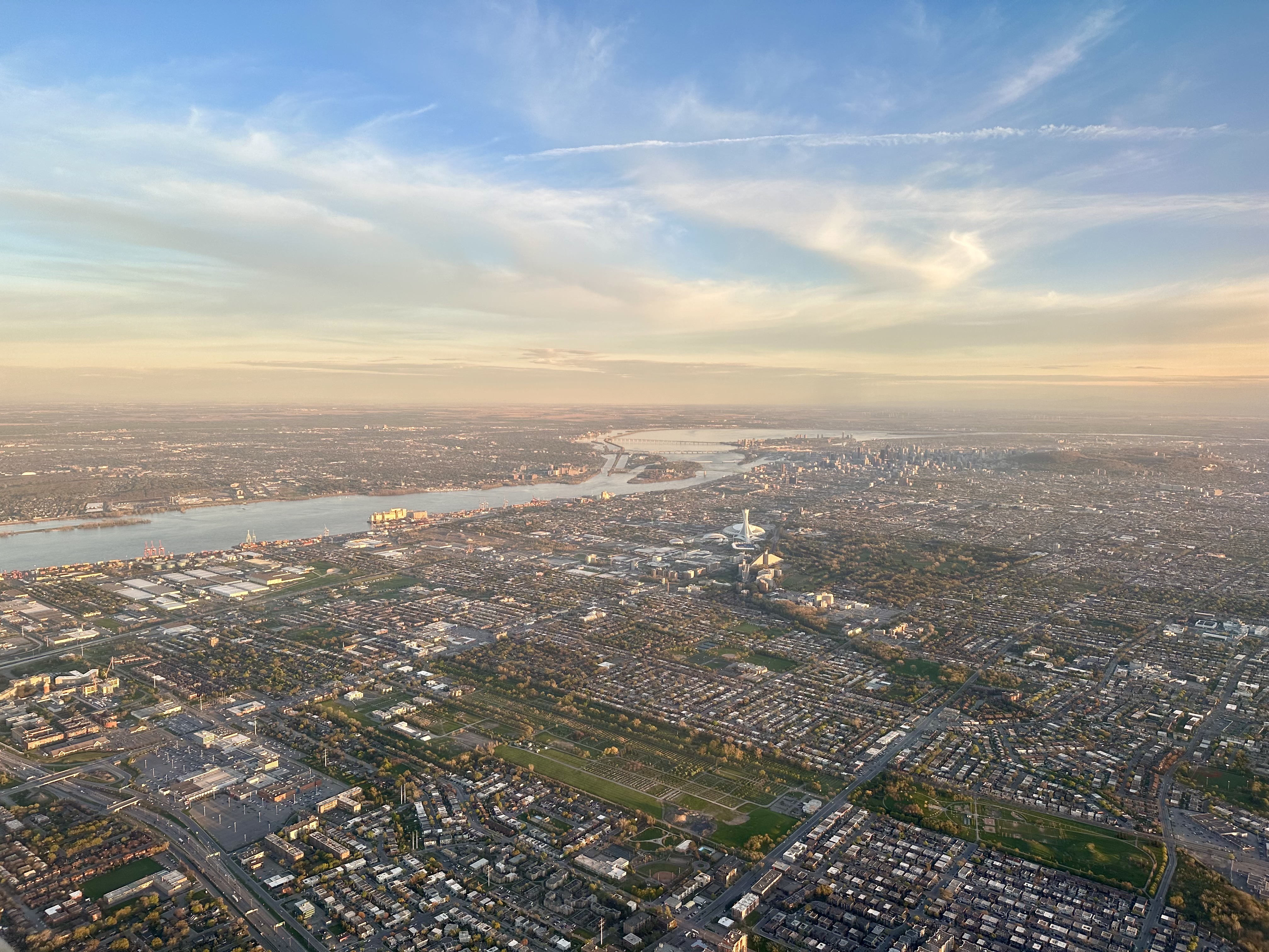 an aerial view of a city