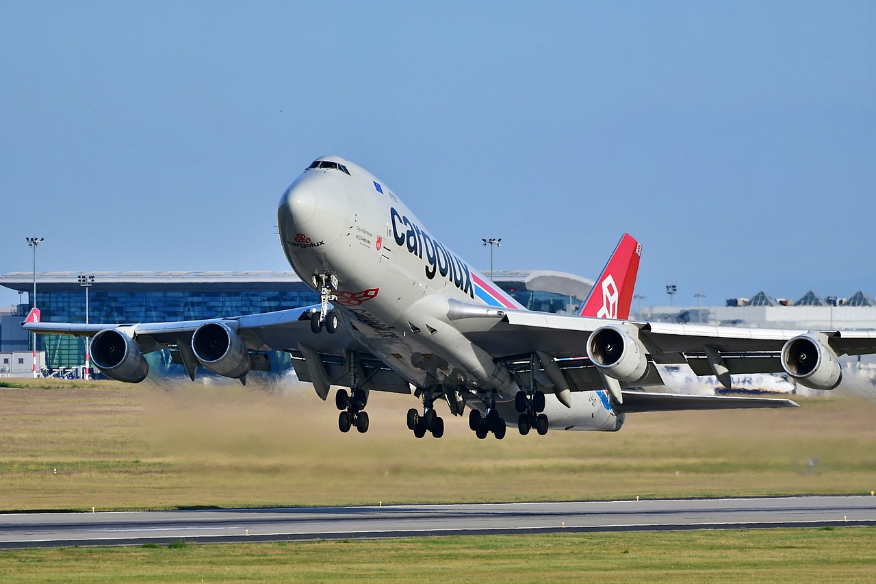 a plane taking off from a runway