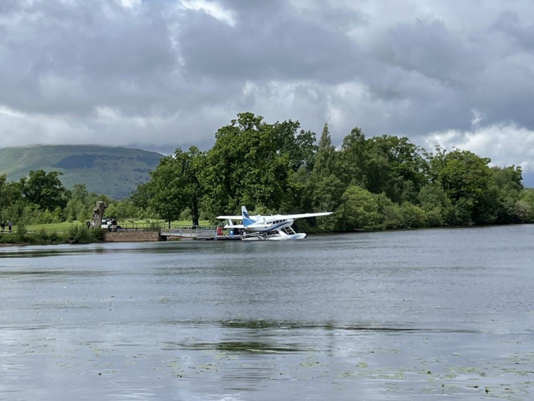 a plane on the water