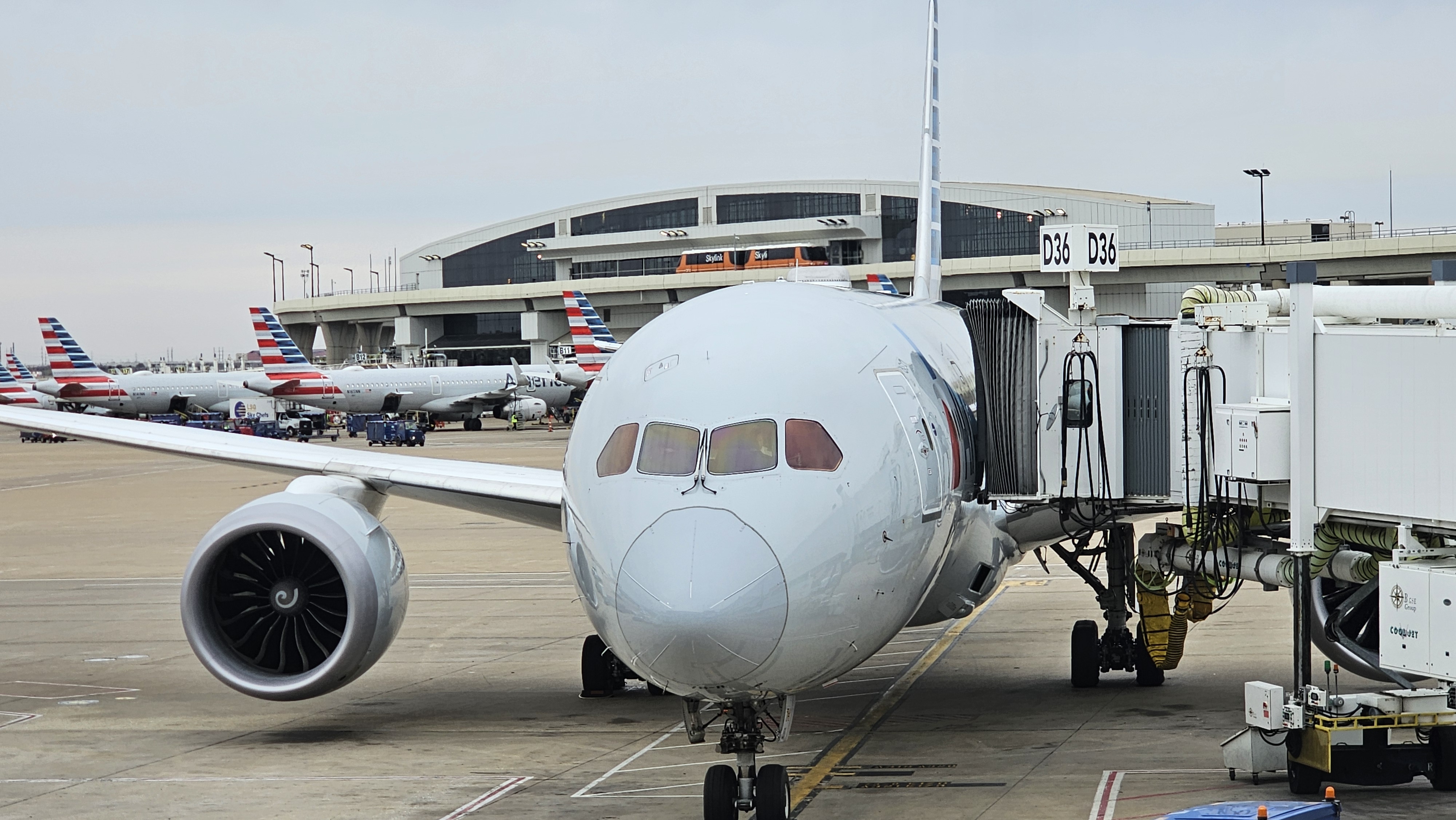 a large white airplane at an airport