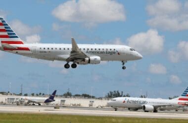 Two American Airlines aircraft at Miami International Airport