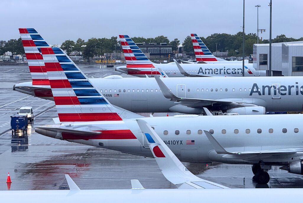 American Airlines aircraft parked at the gate at New York-JFK Airport