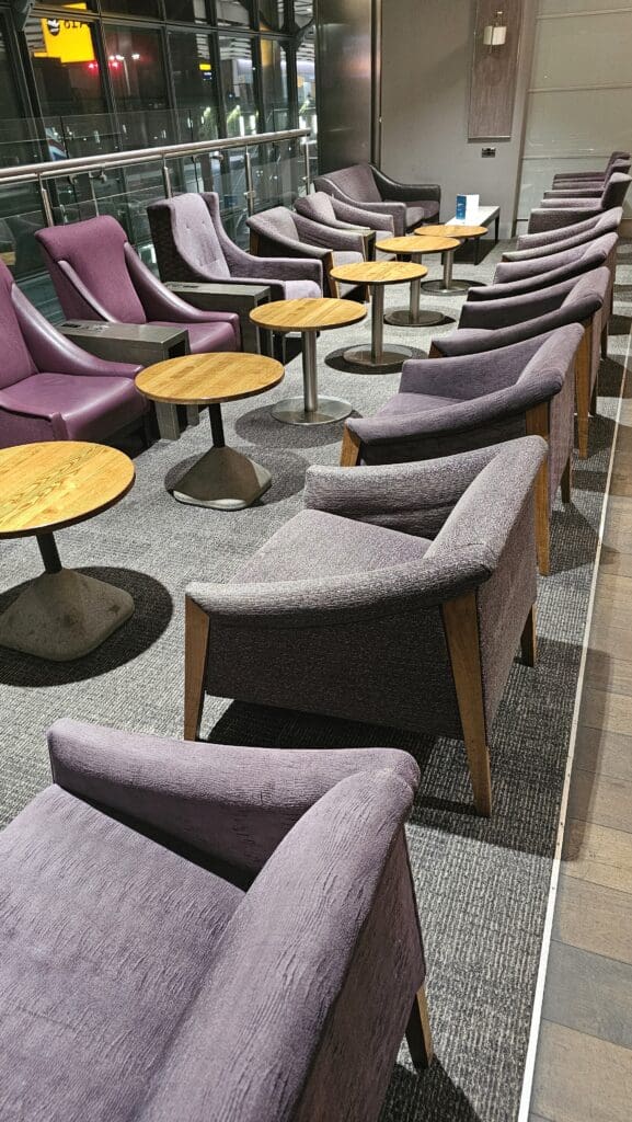 a group of chairs and tables