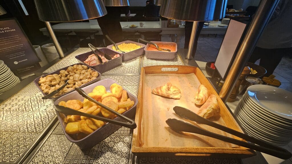 a trays of food on a table