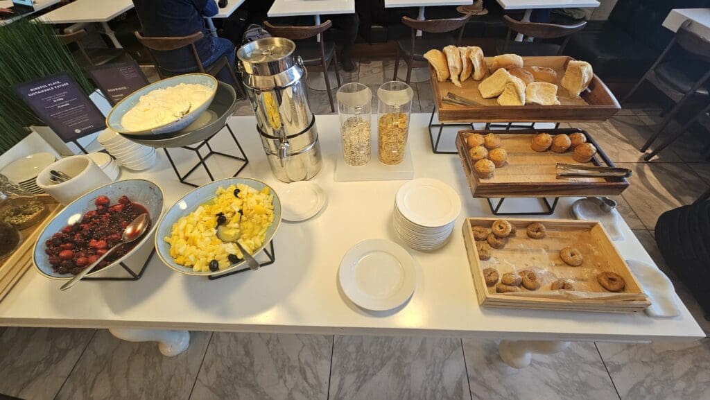 a table with food on it