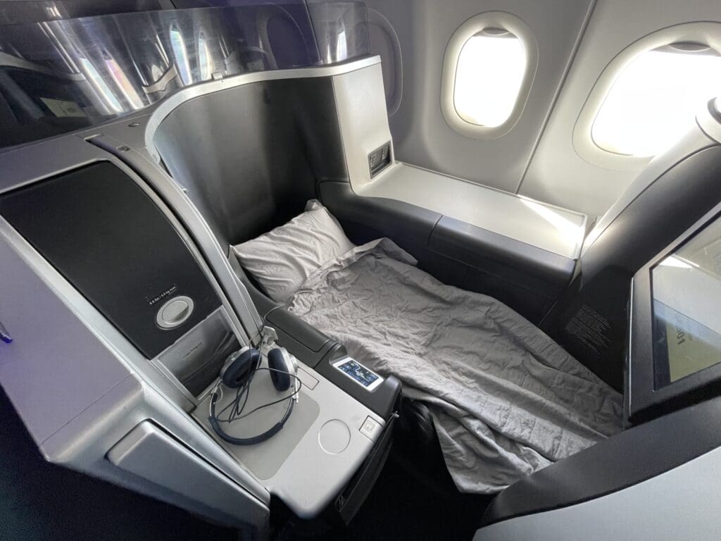 A seat in JetBlue Mint, the airline's business class product.